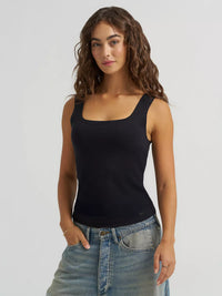 Lee Square Neck Tank Top | Black