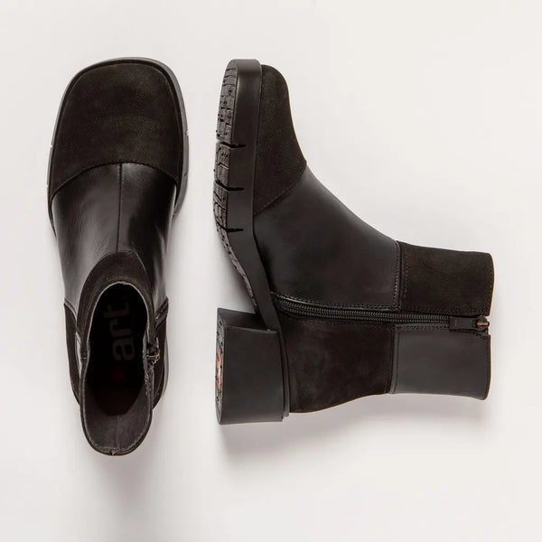 ART | Varsovia 1285 Retro Heeled Ankle Boot | Black Multi