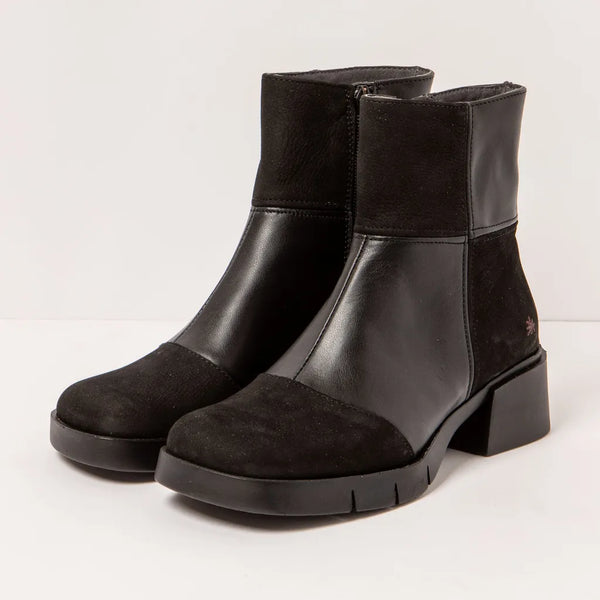 ART | Varsovia 1285 Retro Heeled Ankle Boot | Black Multi