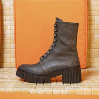 ART | York 1374 Chunky Lace Up Boot | Roma Khaki
