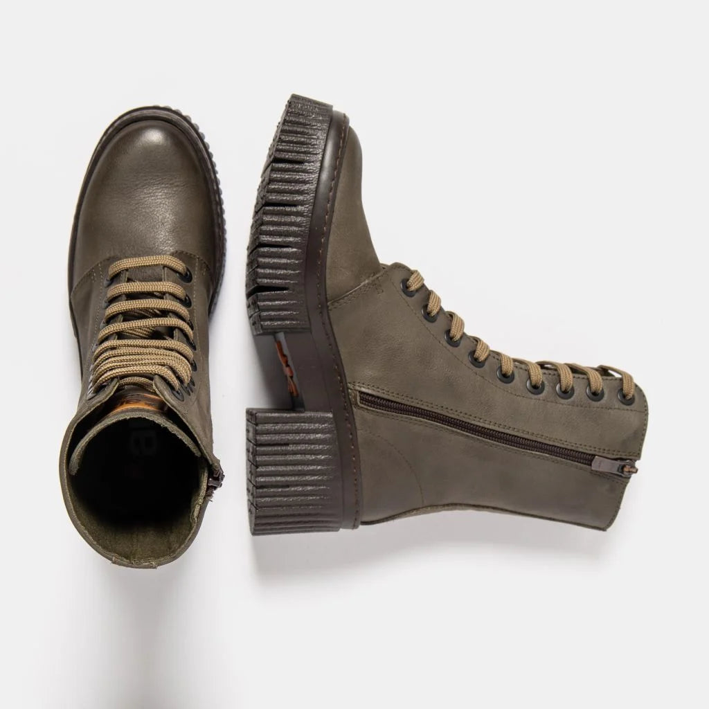 ART | York 1374 Chunky Lace Up Boot | Roma Khaki