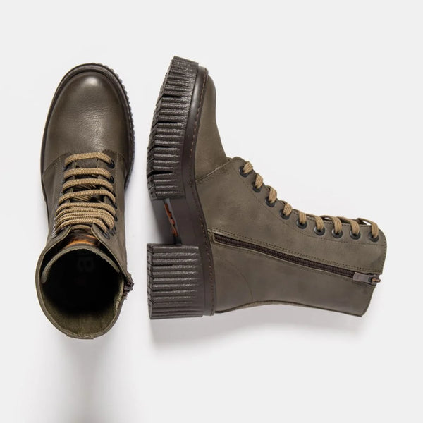 ART | York 1374 Chunky Lace Up Boot | Roma Khaki