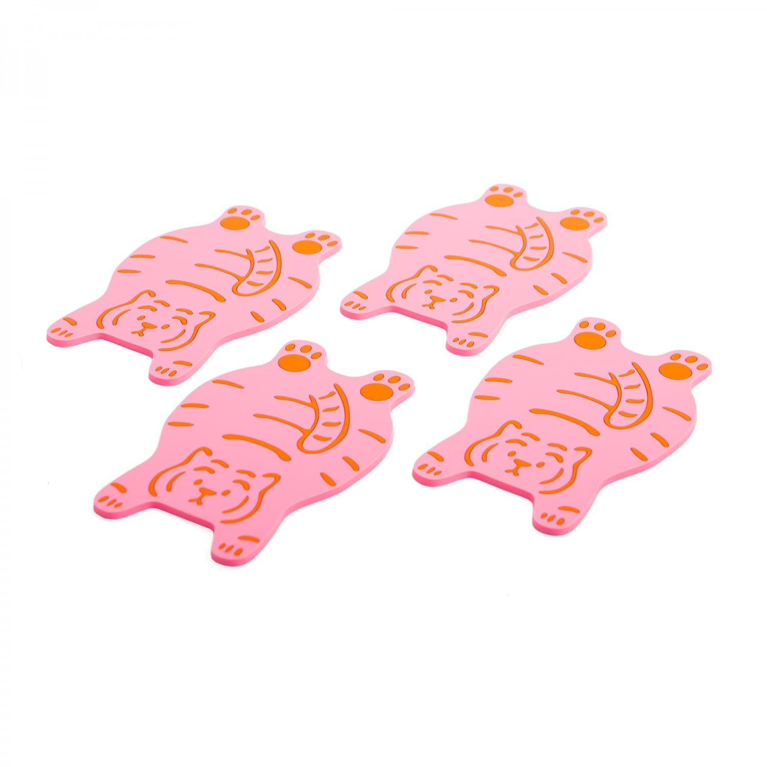 Helio Ferretti | Pink Tiger Coasters | Set of 4