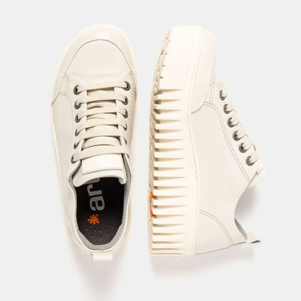 ART | 1535 Brighton Platform Leather Trainer | Cream