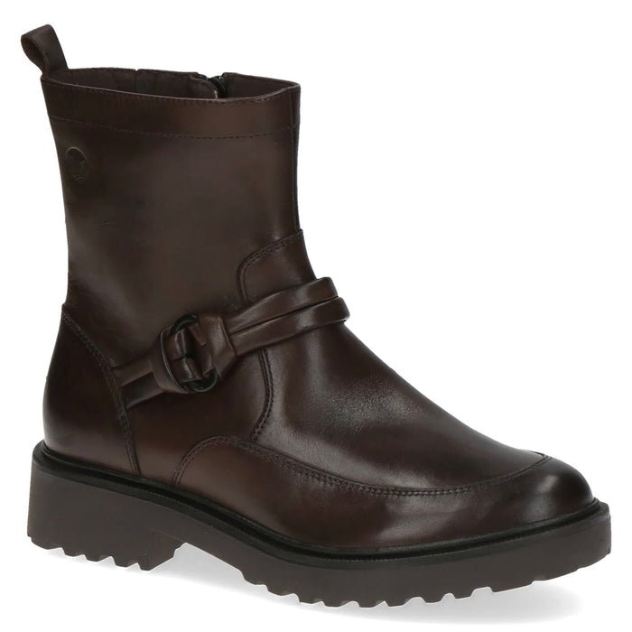 Caprice | 25420 Rugged styled Leather Short boot | Dark Brown