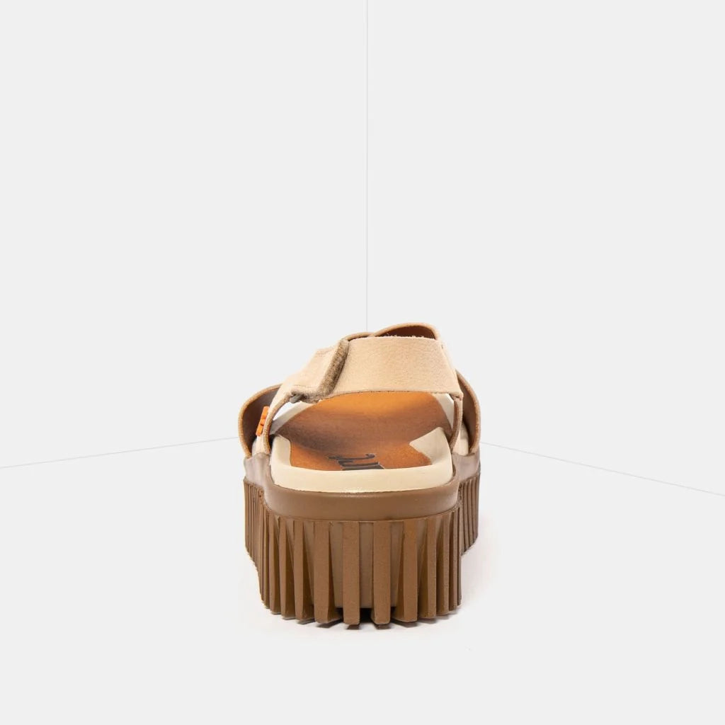 ART | 1574 Brighton Platform Sandal | Nubuck Cream-Caramel