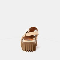 ART | 1575 Brighton Platform Gladiator Sandal | Nubuck Cream-Caramel