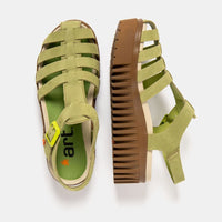 ART | 1575 Brighton Platform Gladiator Sandal | Nubuck Liken (Green)