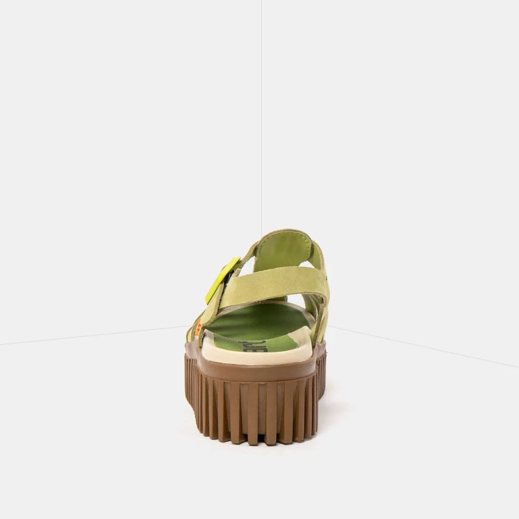 ART | 1575 Brighton Platform Gladiator Sandal | Nubuck Liken (Green)