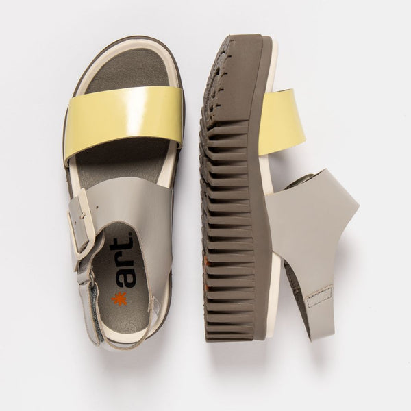 ART | 1578 Brighton Platform Sandal | Cinder/Pale Yellow