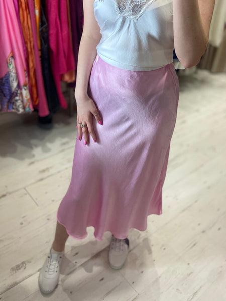 Aurora Satin Skirt | Dolly Pink