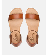 Yokono | Genova-400 | Flat Sandal with Ankle Strap | Tan