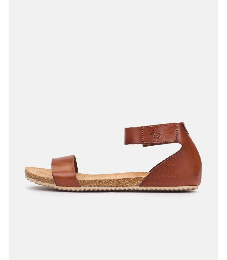 Yokono | Genova-400 | Flat Sandal with Ankle Strap | Tan