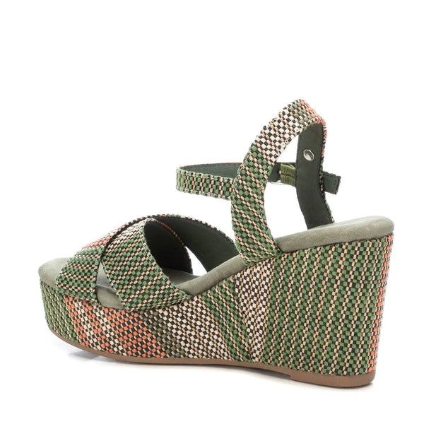 VEGAN Woven Platform Wedge Sandal | 718060 | Khaki