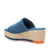 VEGAN Denim Platform Wedge Mule | 187302 | Blue