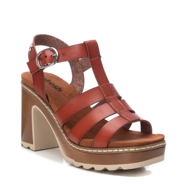 VEGAN Platform Heel Gladiator Sandal | 187801 | Camel