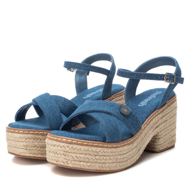 VEGAN Denim Platform Sandal | 193202 | Blue