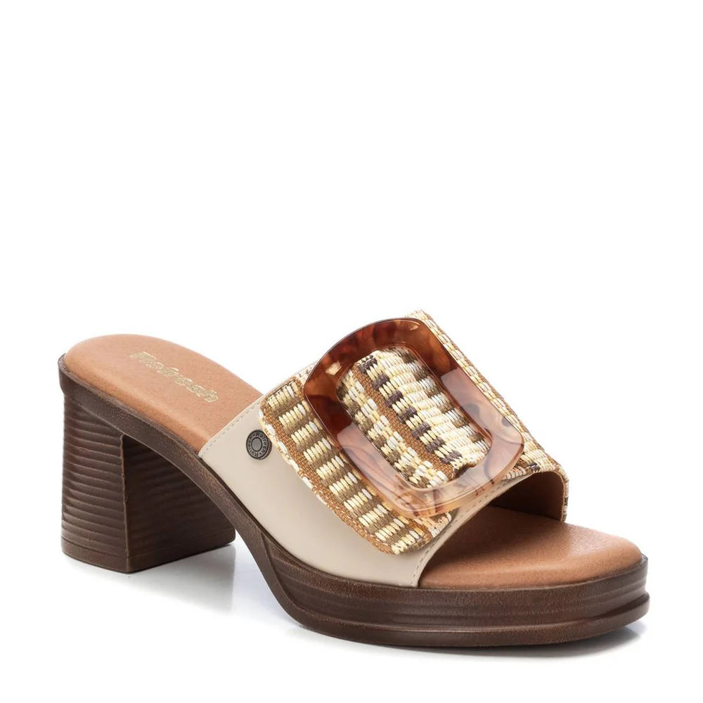 VEGAN Retro 70s Heeled Mule | 172522 | Beige