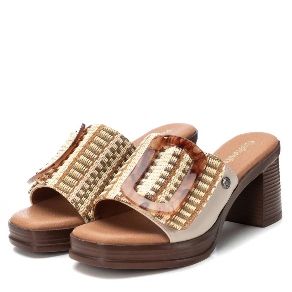 VEGAN Retro 70s Heeled Mule | 172522 | Beige