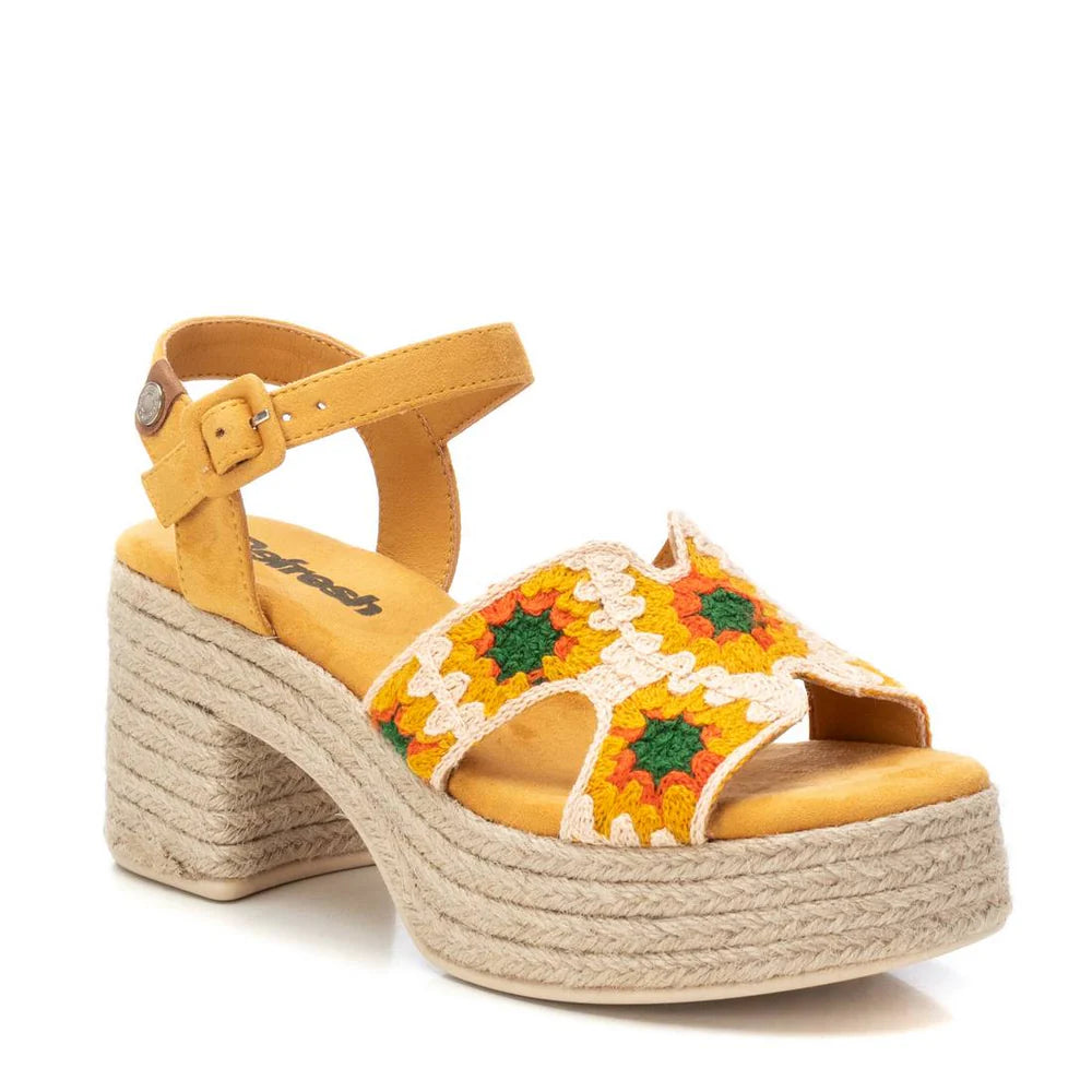 VEGAN Crochet Platform Sandal | 172636 | Yellow