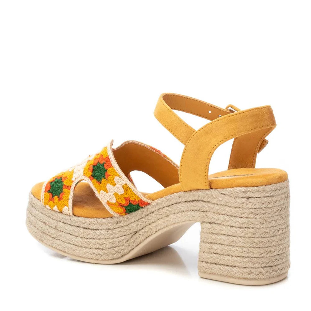 VEGAN Crochet Platform Sandal | 172636 | Yellow
