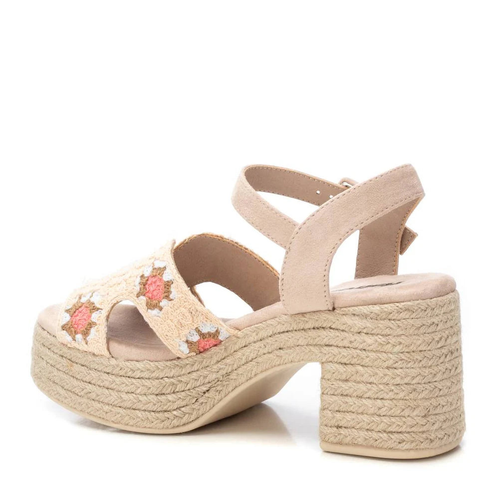 VEGAN Crochet Platform Sandal | 172636 | Cream Multi