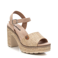 VEGAN Woven Platform Heeled Sandal | 172706 | Taupe