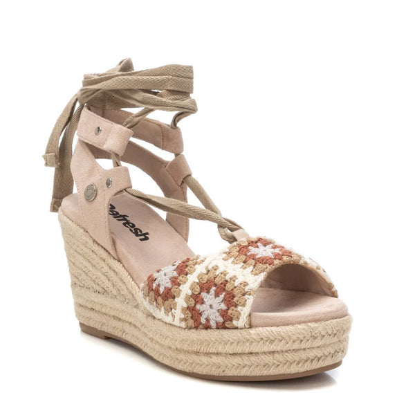 VEGAN Crochet Wedge Espadrille | Cream Multi