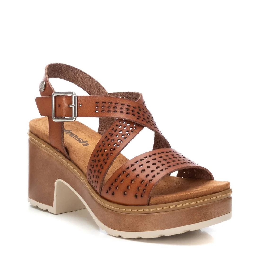 VEGAN Platform Block Heel Sandal | 172847 | Tan