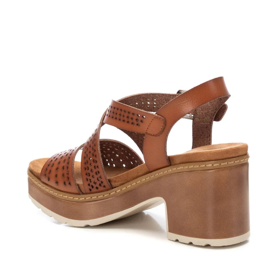 VEGAN Platform Block Heel Sandal | 172847 | Tan
