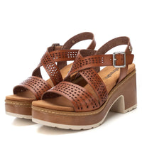 VEGAN Platform Block Heel Sandal | 172847 | Tan