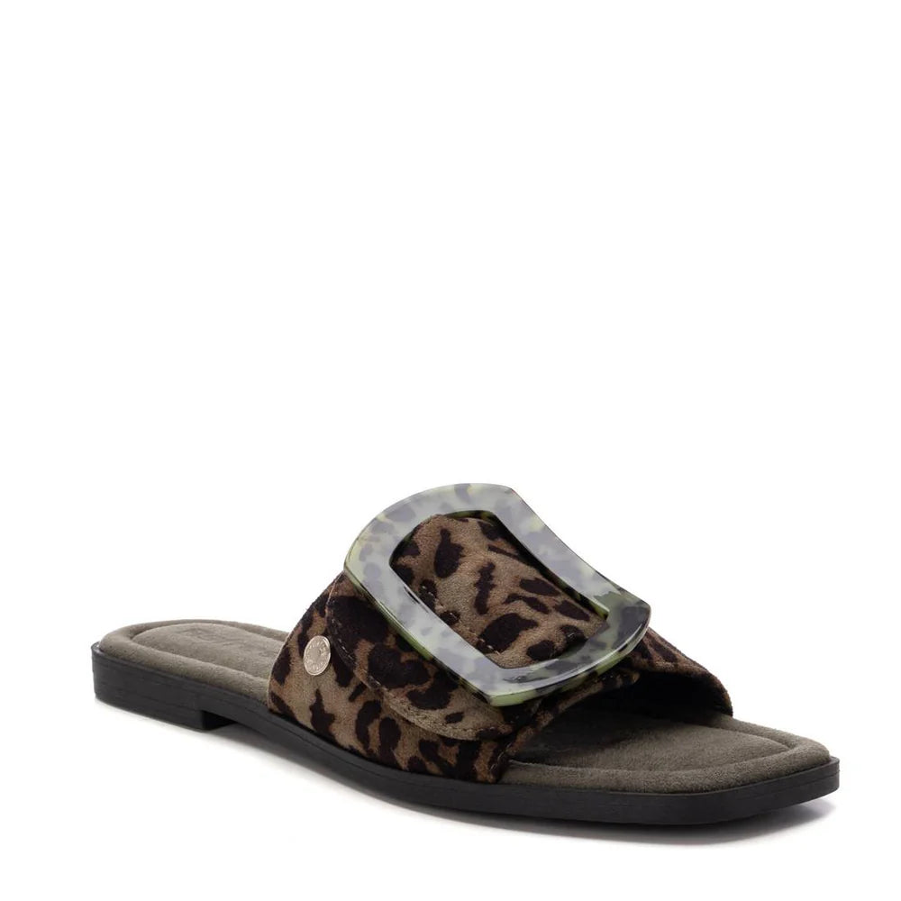 Leopard Slip On Sandal | 17314002 | Khaki