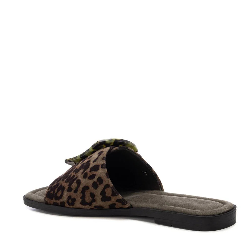 Leopard Slip On Sandal | 17314002 | Khaki