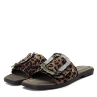 Leopard Slip On Sandal | 17314002 | Khaki