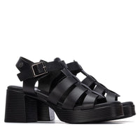VEGAN Heeled Gladiator Sandal | 175095 | Black