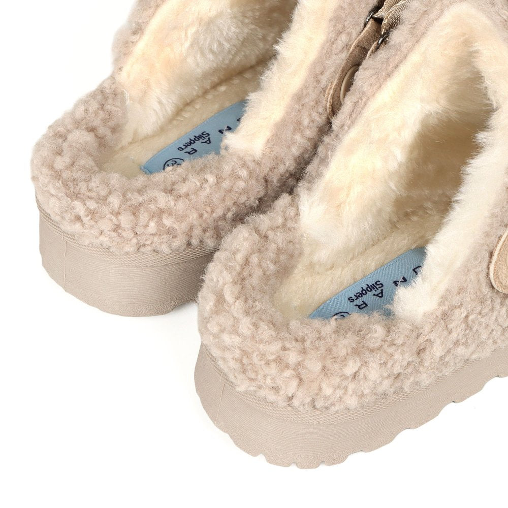Lunar | Naples Fleece Slipper | Beige