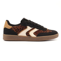 Jersey Leopard Detail Trainer | Black Multi