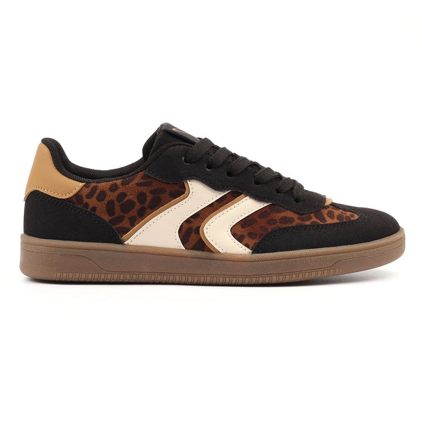 Jersey Leopard Detail Trainer | Black Multi