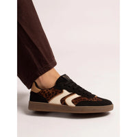Jersey Leopard Detail Trainer | Black Multi