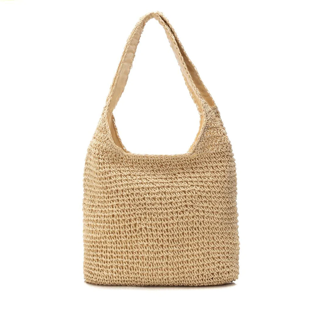 VEGAN Raffia Bucket Bag | Beige