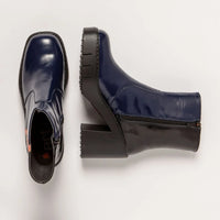 ART | 1974 Berna Heeled Retro Ankle Boot | Navy/Black