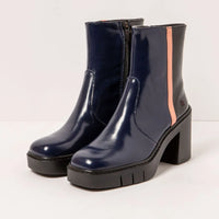 ART | 1974 Berna Heeled Retro Ankle Boot | Navy/Black