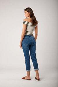 Toxik3 Boyfriend Jeans | Mid Blue Wash