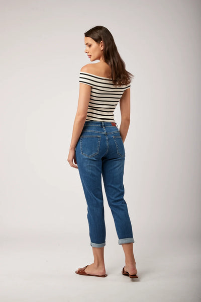 Toxik3 Boyfriend Jeans | Mid Blue Wash