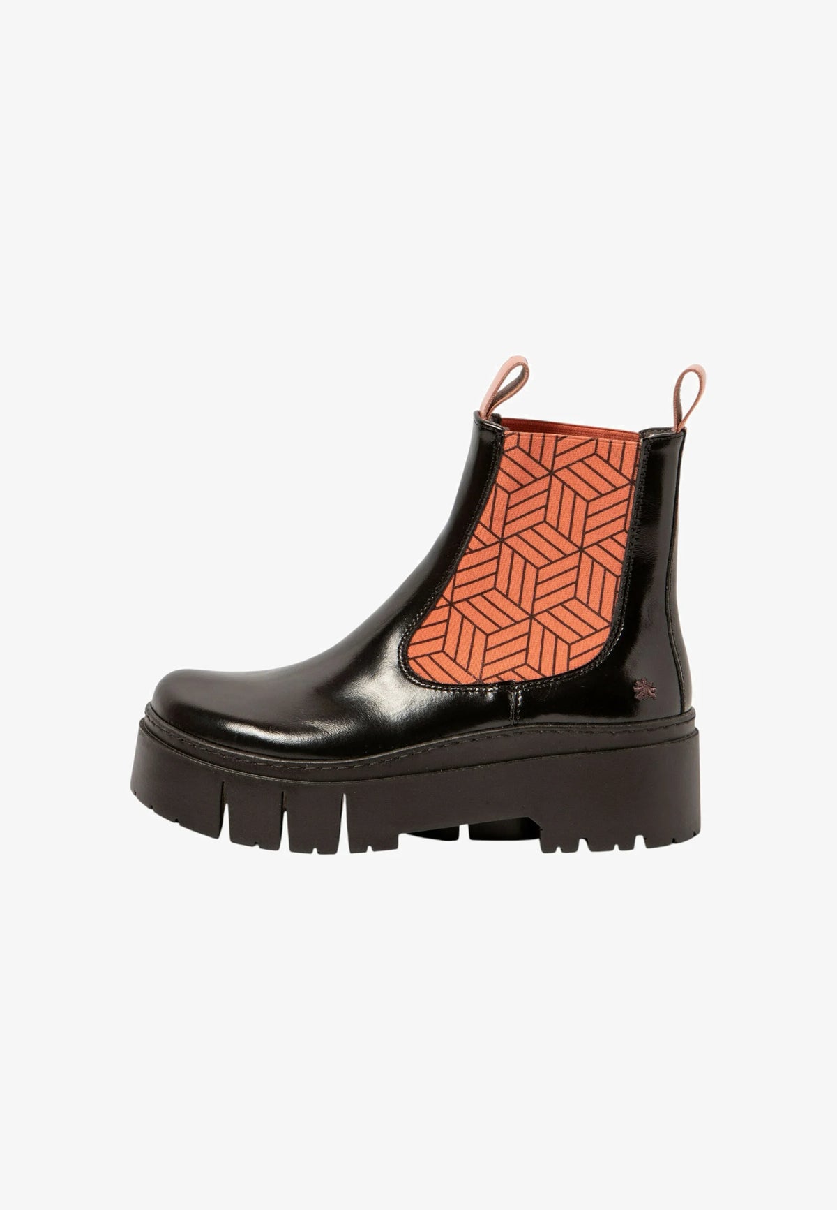 ART | Leeds Nappa Shiny Ankle Boot 1766 | Black/Flamingo
