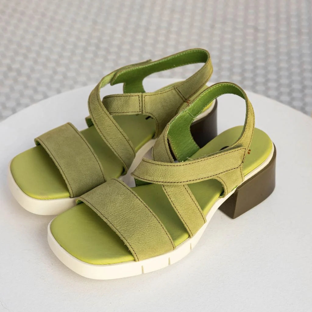 ART | 2062 Varsovia Block Heel Sandal | Nubuck Liken (Green)