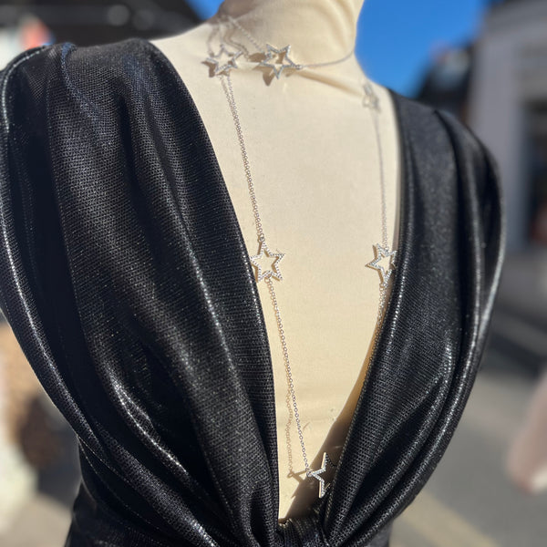 Statement Layered Star Necklace | Silver