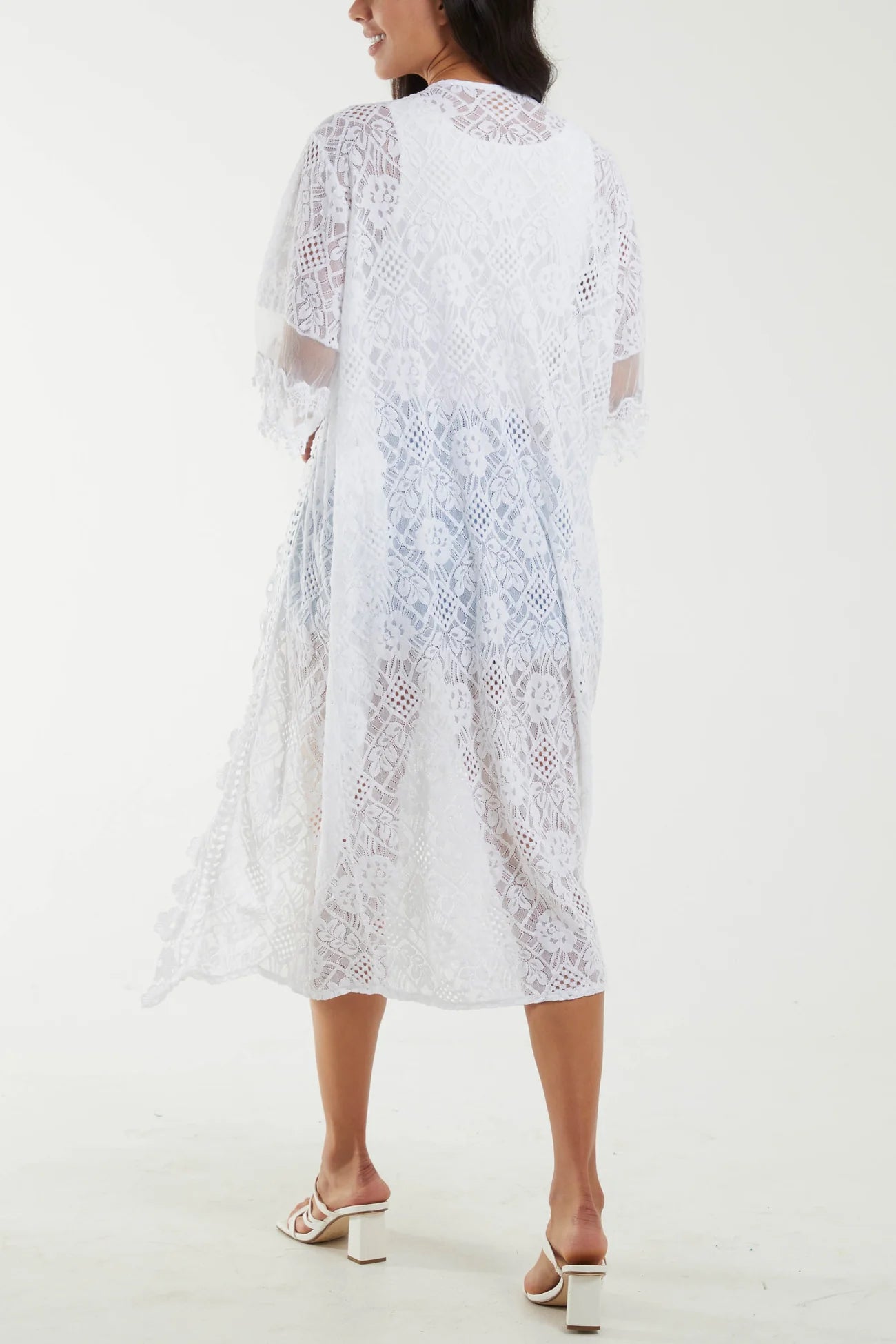 Lace Kimono | White