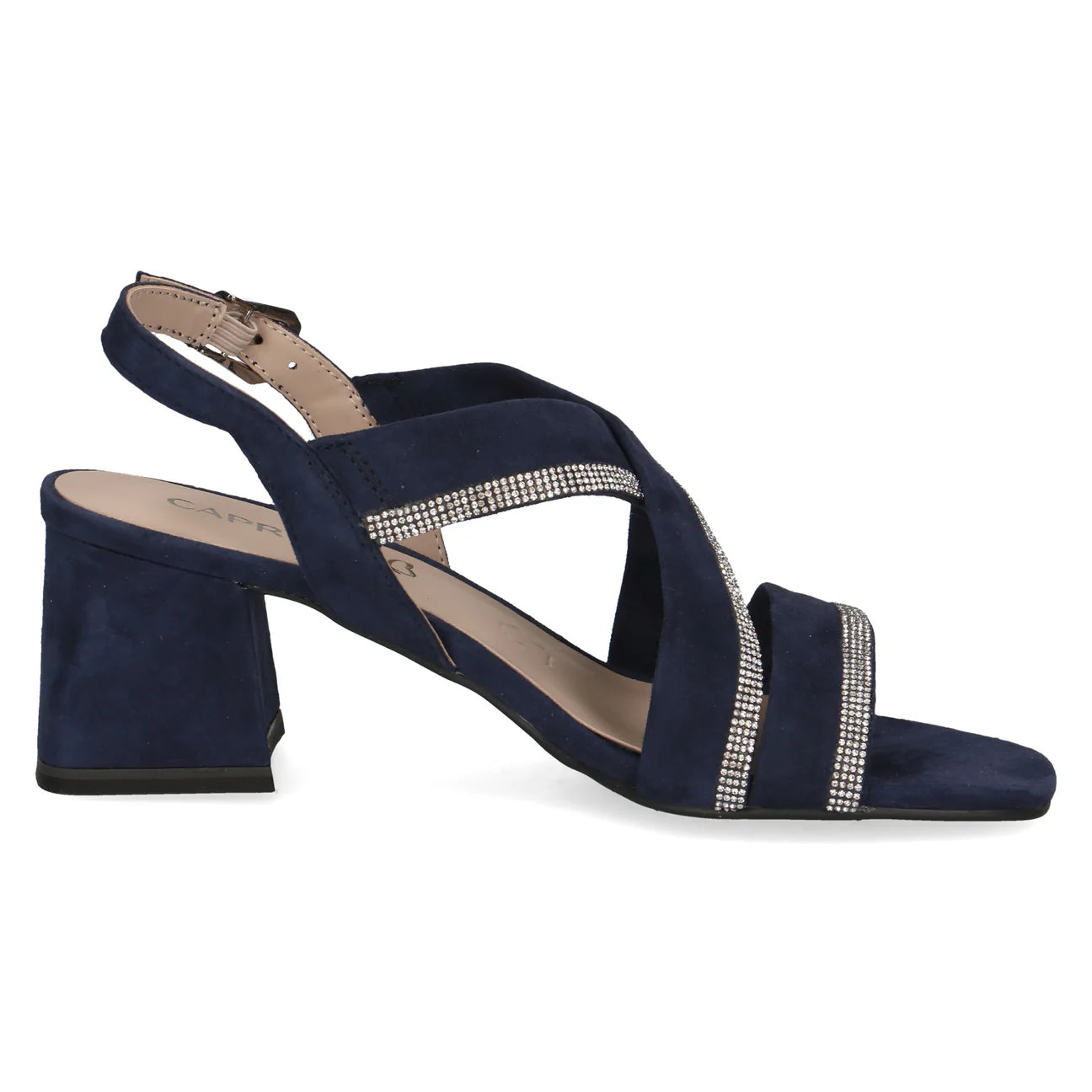 Caprice Suede Heeled Sandal 28300 | Ocean
