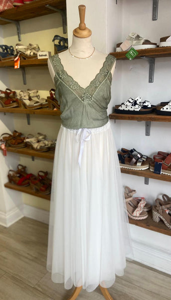 Lace Silky Camisole | Khaki